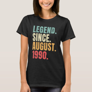Camiseta Agosto Cumpleaños 1990 Leyenda Desde Agosto 1990 R