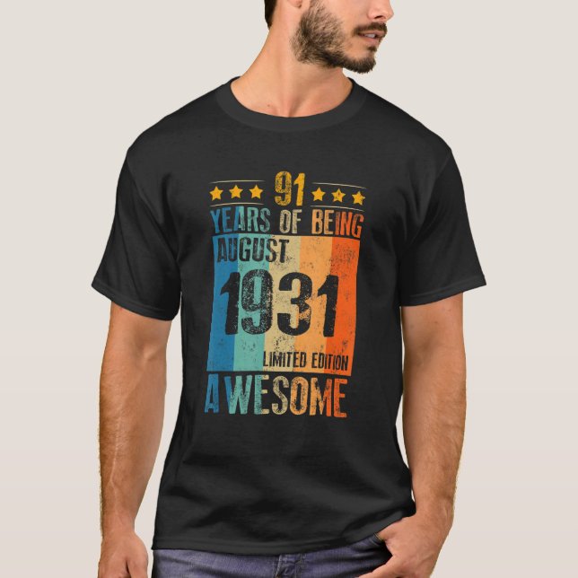 Camiseta Agosto De 1931 91 Años De Ser Increíble (Anverso)