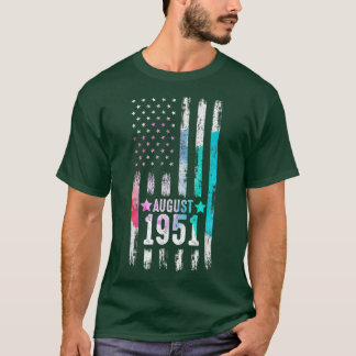 Camiseta Agosto de 1951 Bandera estadounidense de 71 años