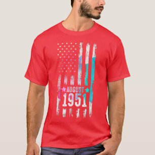 Camiseta Agosto de 1951 Bandera estadounidense de 71 años
