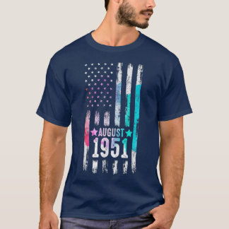 Camiseta Agosto de 1951 Bandera estadounidense de 71 años