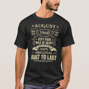 Camiseta Agosto de 1960 62 años 62 cumpleaños