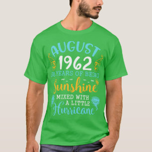 Camiseta Agosto De 1962 Feliz Cumpleaños 58 Años De Ser Sun