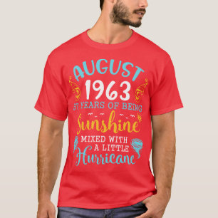 Camiseta Agosto De 1963 Feliz Cumpleaños 57 Años De Ser Sun