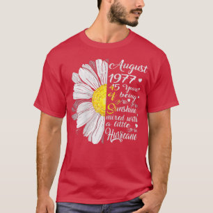 Camiseta Agosto de 1977: Regalo de cumpleaños de mujeres, h