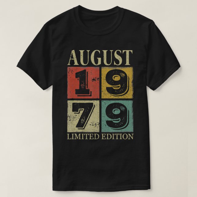 Camiseta Agosto De 1979 Regalo De Cumpleaños De 42 Años Par (Diseño del anverso)