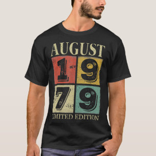 Camiseta Agosto De 1979 Regalo De Cumpleaños De 42 Años Par