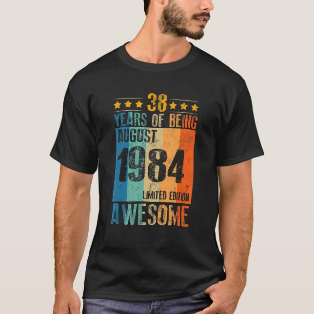 Camiseta Agosto De 1984 38 Años De Ser Increíble (Anverso)