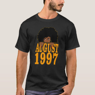 Camiseta Agosto de 1997 25º cumpleaños 25 años mujeres negr