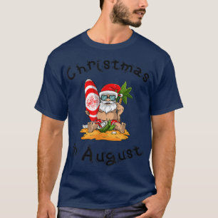 Camiseta Agosto navidades en la divertida playa de Santa Su