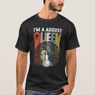 Camiseta Agosto Reina Curly Mujer Afro Nacida en África Neg