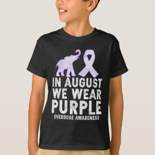 Camiseta Agosto Usamos Conciencia De La Sobredosis Morada