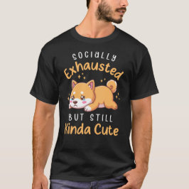 Camiseta Agotado Socialmente Pero Todavía Adorable - Shiba 