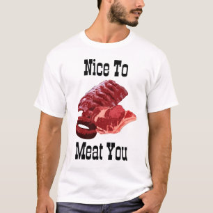 Camiseta "AGRADABLE A LA CARNE USTED!" /Humor de la