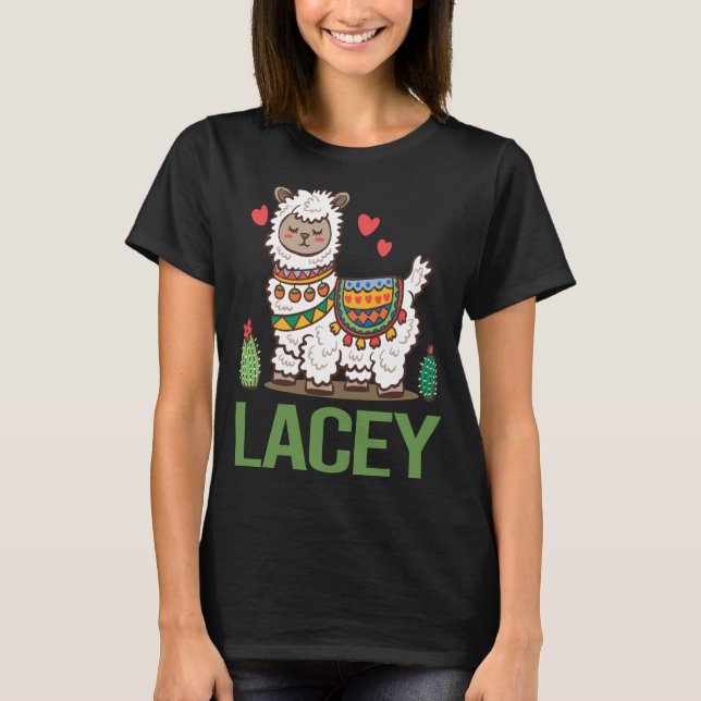 Camiseta Agradable Alpaca - Nombre Lacey (Anverso)