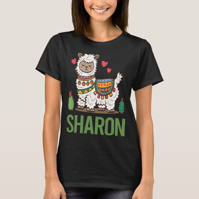 Camiseta Agradable Alpaca - Nombre Sharon (Anverso)