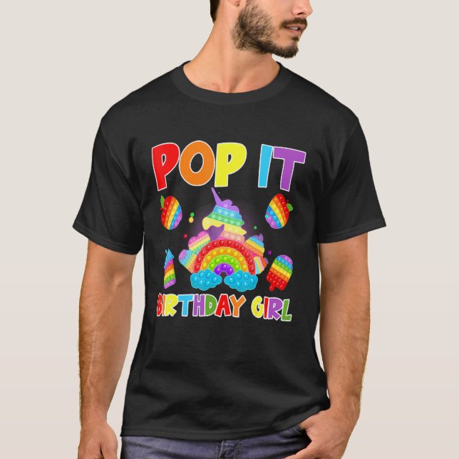 Camiseta Agradable Chica De Cumpleaños Pop It Fidget Toys B (Anverso)