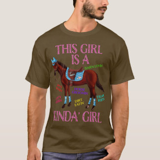 Camiseta Agradable Chica de equitación ecuestre - Cute