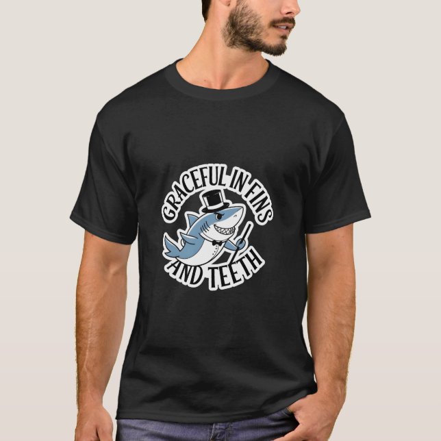 Camiseta Agradable en aletas y dientes (Anverso)