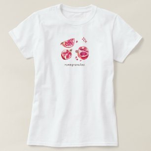 Camiseta Agradable estética de fruta granada rosa