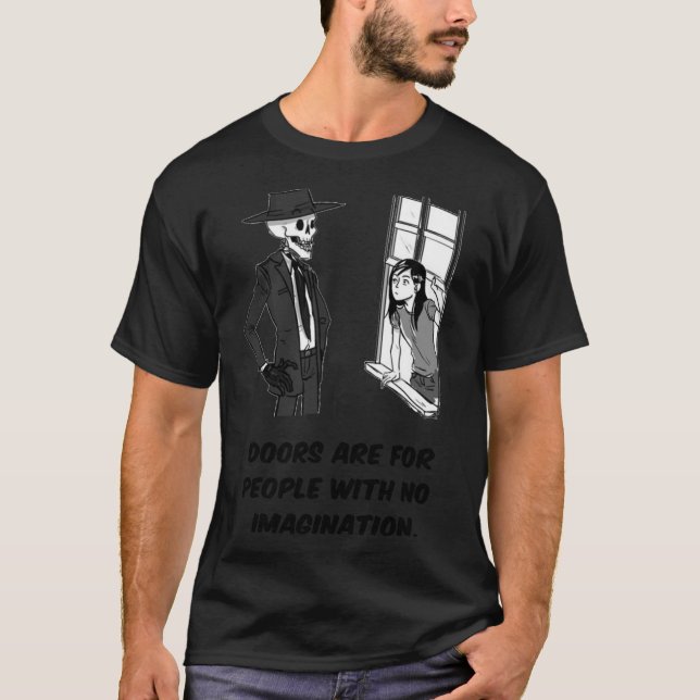 Camiseta Agradable Fanart Skulduggery - Doors Classic T-Shi (Anverso)