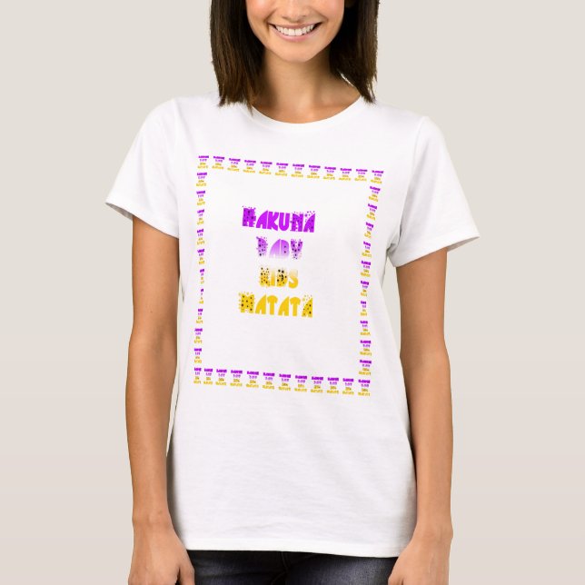 Camiseta Agradable Hakuna Matata, morado y amarillo, bebé n (Anverso)