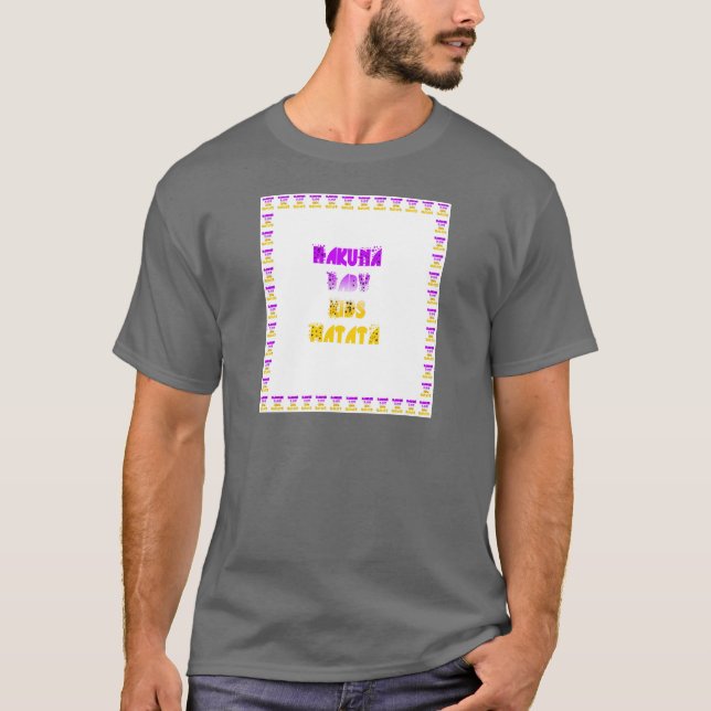 Camiseta Agradable Hakuna Matata Púrpura y Amarillo Niños G (Anverso)
