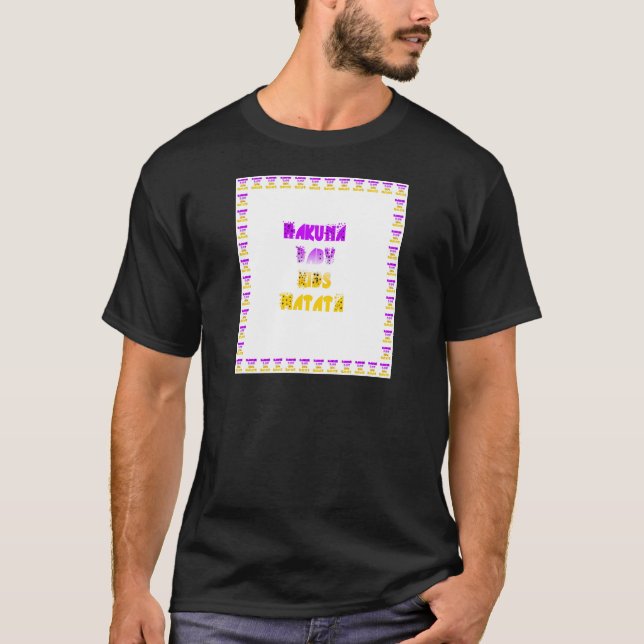 Camiseta Agradable Hakuna Matata Púrpura y Amarillo Niños G (Anverso)