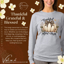 Camiseta agradecida, agradecida y bendita de largo