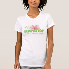 Camiseta Agradecida flor rosa de verano bendecida gracias
