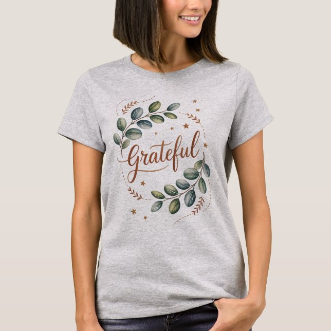 Camiseta agradecida - Positividad diaria de té lin (Anverso)