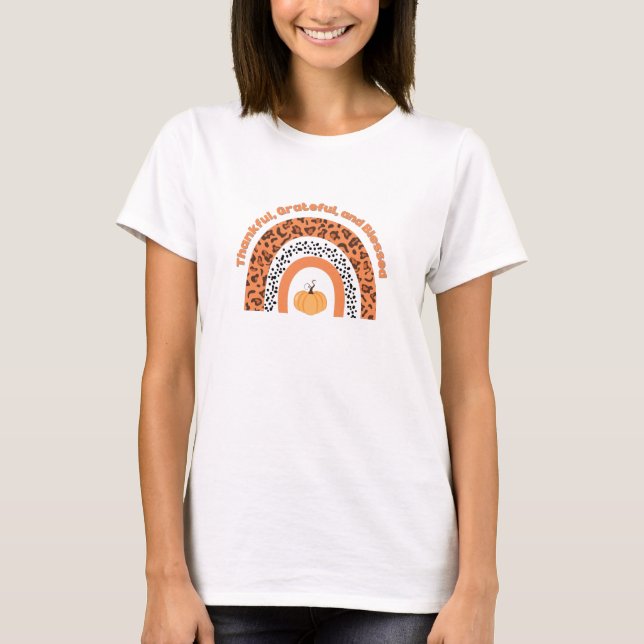 Camiseta Agradecidas mujeres de calabaza agradecidas y bend (Anverso)