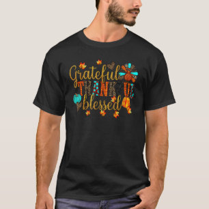 Camiseta Agradecido Afortunado Calabaza Alegre Familia Turc