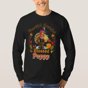 Camiseta Agradecido Agradecida Bendita Amapola Pavo Reunión