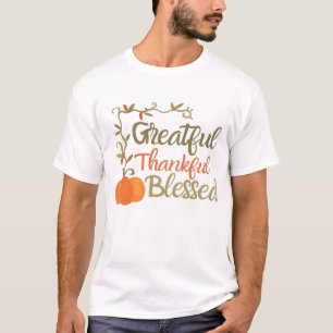 Camiseta Agradecido Agradecido Bendecido Cita de Otoño Oto