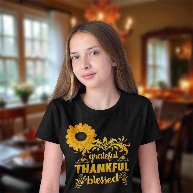 Camiseta Agradecido, agradecido, bendito girasol (Subido por el creador)