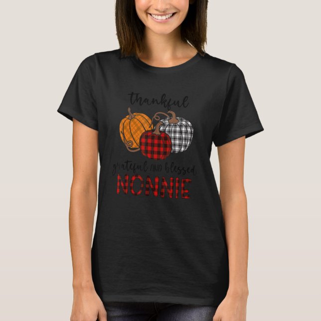 Camiseta Agradecido agradecimiento a Nonnie Plaid Thanksgiv (Anverso)