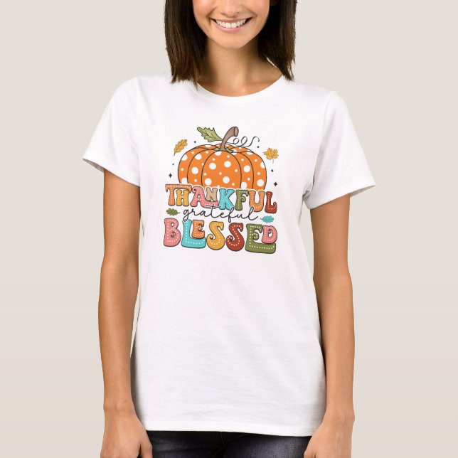 Camiseta Agradecido agradecimiento al bendecido Día de Acci (Anverso)