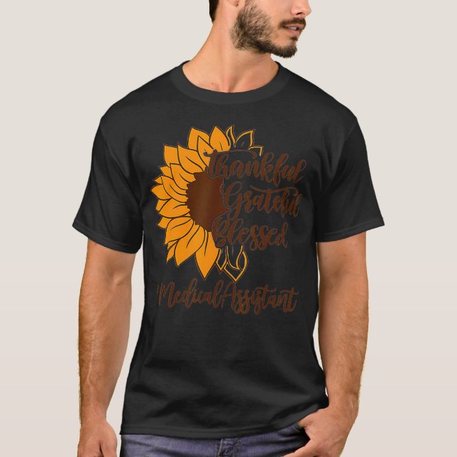Camiseta Agradecido asistente médico Sunflo (Anverso)
