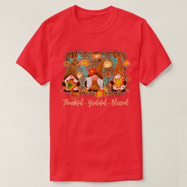 Camiseta Agradecido Calabaza Bendecida Caída del Otoño Gno (Diseño del anverso)