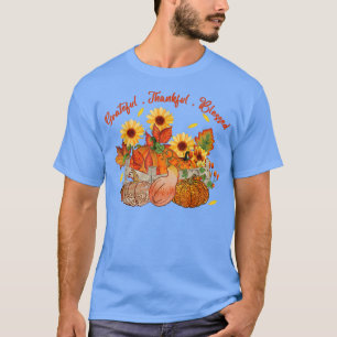 Camiseta Agradecido Fall De Agosto De Girasol Bendecido