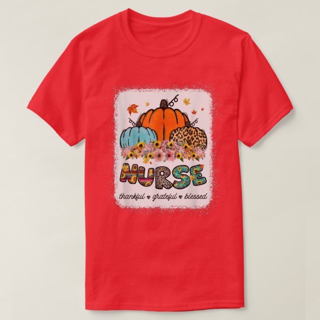 Camiseta Agradecido leopardo de la calabaza de la enfermera (Diseño del anverso)
