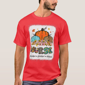 Camiseta Agradecido leopardo de la calabaza de la enfermera
