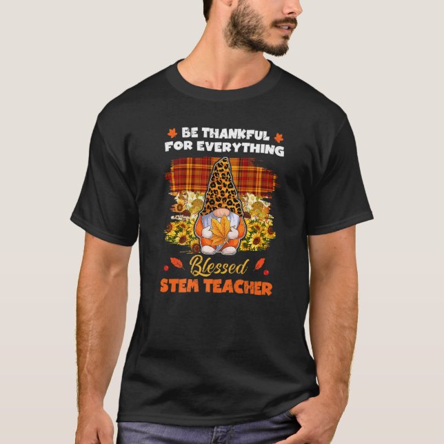 Camiseta Agradecido profesor de Stem Gnome Cae Thanksgiv (Anverso)