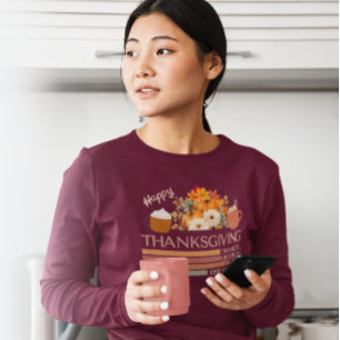 Camiseta Agradecido y agradecido diseño de Acción de Gracia