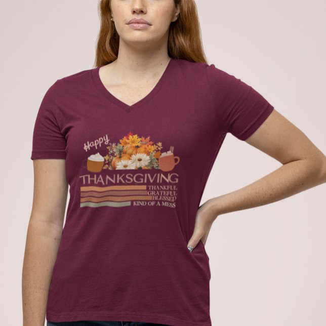 Camiseta Agradecido y agradecido diseño de Acción de Gracia (Subido por el creador)