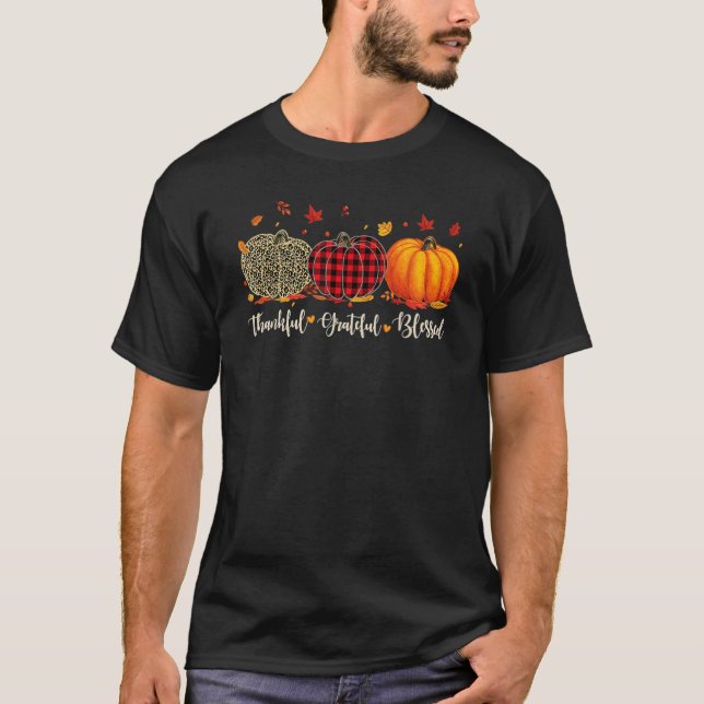 Camiseta Agradecido y agradecido leopardo de la calabaza ca (Anverso)
