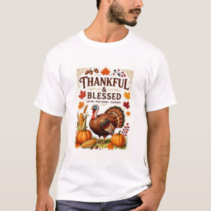 Camiseta Agradecido y Bendecido – Cosecha Vintage de Acción