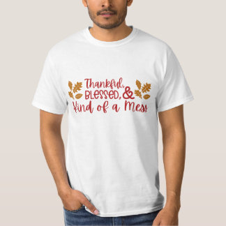 Camiseta Agradecidos, bendecidos y una especie de hojas de