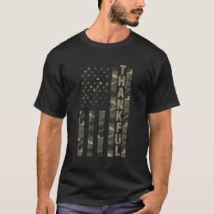 Camiseta Agradecidos Camo W Bandera De Estados Unidos